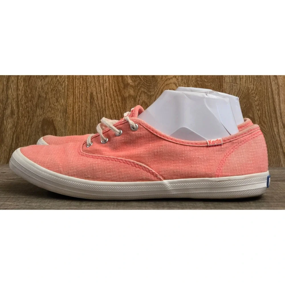 Keds Lace Up Shoes Sneakers Womens Size 9.5 Pink Coral